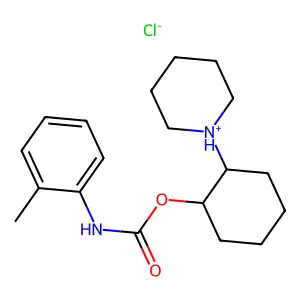 CARBANILIC ACID, o-METHYL-, 2-PIPERIDINOCYCLOHEXYL ESTER, HYDROCHLORIDE structure