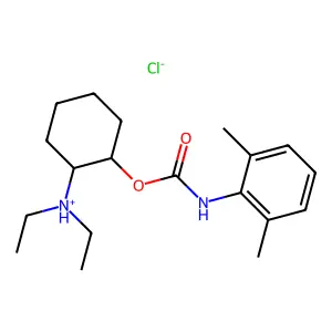 [2-[(2,6-dimethylphenyl)carbamoyloxy]cyclohexyl]-diethylazanium chloride structure