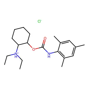 diethyl-[2-[(2,4,6-trimethylphenyl)carbamoyloxy]cyclohexyl]azanium chloride structure