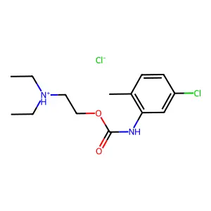 2-[(5-chloro-2-methylphenyl)carbamoyloxy]ethyl-diethylazanium chloride structure