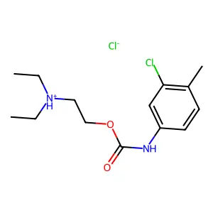 2-[(3-chloro-4-methylphenyl)carbamoyloxy]ethyl-diethylazanium chloride structure