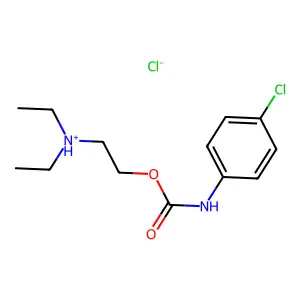 2-[(4-chlorophenyl)carbamoyloxy]ethyl-diethylazanium chloride structure