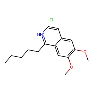 6,7-dimethoxy-1-pentylisoquinolin-2-ium chloride structure