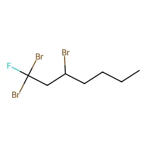 1,1,3-Tribromo-1-fluoroheptane structure