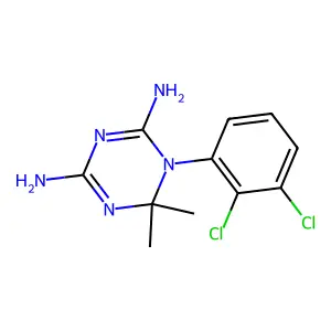 1-(2,3-dichlorophenyl)-6,6-dimethyl-1,6-dihydro-1,3,5-triazine-2,4-diamine structure