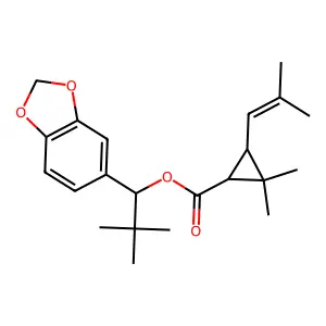 [1-(1,3-benzodioxol-5-yl)-2,2-dimethylpropyl] 2,2-dimethyl-3-(2-methylprop-1-enyl)cyclopropane-1-carboxylate structure