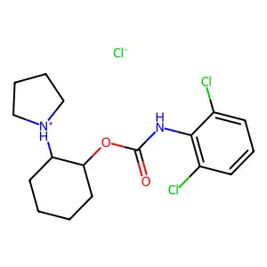 (2-pyrrolidin-1-ium-1-ylcyclohexyl) N-(2,6-dichlorophenyl)carbamate chloride structure