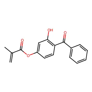 (4-benzoyl-3-hydroxyphenyl) 2-methylprop-2-enoate structure