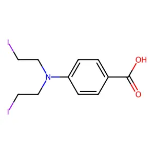 4-[bis(2-iodoethyl)amino]benzoic acid structure
