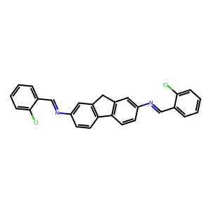 1-(2-chlorophenyl)-N-[7-[(2-chlorophenyl)methylideneamino]-9H-fluoren-2-yl]methanimine structure