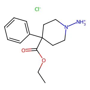 (4-ethoxycarbonyl-4-phenylpiperidin-1-yl)azanium chloride structure