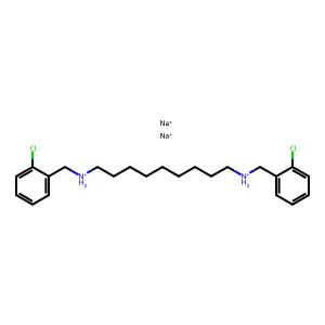 disodium(2-chlorophenyl)methyl-[9-[(2-chlorophenyl)methylazaniumyl]nonyl]azanium structure