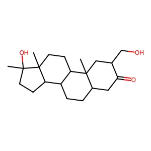 (2S,5S,8R,9S,10S,13S,14S,17S)-17-hydroxy-2-(hydroxymethyl)-10,13,17-trimethyl-2,4,5,6,7,8,9,11,12,14,15,16-dodecahydro-1H-cyclopenta[a]phenanthren-3-one structure