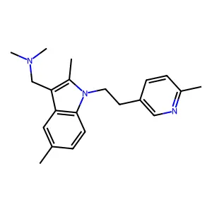 1-[2,5-dimethyl-1-[2-(6-methyl-3-pyridinyl)ethyl]indol-3-yl]-N,N-dimethylmethanamine structure