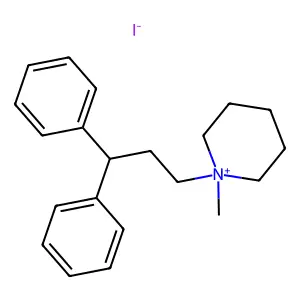 1-(3,3-diphenylpropyl)-1-methylpiperidin-1-ium iodide structure