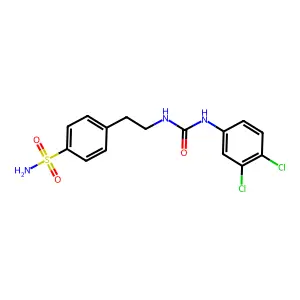 1-(3,4-dichlorophenyl)-3-[2-(4-sulfamoylphenyl)ethyl]urea structure