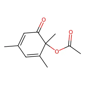 1,2,4-trimethyl-6-oxocyclohexa-2,4-dien-1-yl acetate structure