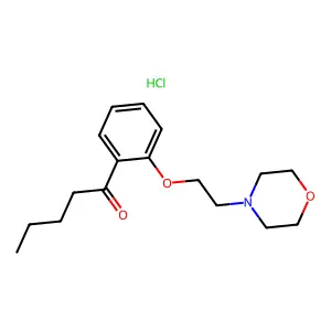 1-[2-(2-morpholin-4-ylethoxy)phenyl]pentan-1-one;hydrochloride structure