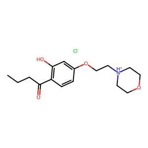 BUTYROPHENONE, 2'-HYDROXY-4'-(2-MORPHOLINOETHOXY)-, HYDROCHLORIDE structure