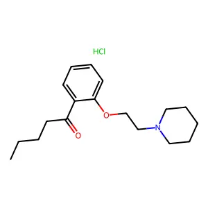 1-[2-(2-piperidin-1-ylethoxy)phenyl]pentan-1-one;hydrochloride structure