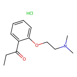 1-[2-[2-(dimethylamino)ethoxy]phenyl]propan-1-one;hydrochloride structure