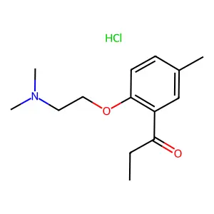 1-[2-[2-(dimethylamino)ethoxy]-5-methylphenyl]propan-1-one;hydrochloride structure