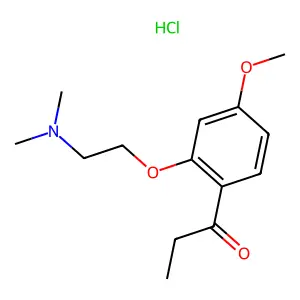 1-[2-[2-(dimethylamino)ethoxy]-4-methoxyphenyl]propan-1-one;hydrochloride structure