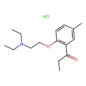 1-[2-[2-(diethylamino)ethoxy]-5-methylphenyl]propan-1-one;hydrochloride structure