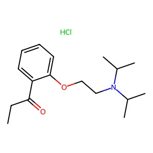 1-[2-[2-[di(propan-2-yl)amino]ethoxy]phenyl]propan-1-one;hydrochloride structure