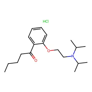 1-[2-[2-[di(propan-2-yl)amino]ethoxy]phenyl]pentan-1-one;hydrochloride structure