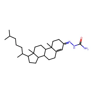 [[10,13-dimethyl-17-(6-methylheptan-2-yl)-1,2,6,7,8,9,11,12,14,15,16,17-dodecahydrocyclopenta[a]phenanthren-3-ylidene]amino]urea structure