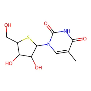 1-[(2S,3R,4R,5S)-3,4-dihydroxy-5-(hydroxymethyl)thiolan-2-yl]-5-methylpyrimidine-2,4-dione structure