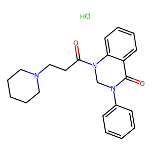 4(1H)-Quinazolinone, 2,3-dihydro-3-phenyl-1-(3-piperidinopropionyl)-, hydrochloride structure