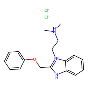 1-(2-Dimethylaminoethyl)-2-(phenoxymethyl)benzimidazole dihydrochloride dihydrate structure