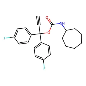 1,1-bis(4-fluorophenyl)prop-2-ynyl N-cycloheptylcarbamate structure