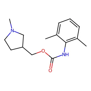 (1-methylpyrrolidin-3-yl)methyl N-(2,6-dimethylphenyl)carbamate structure