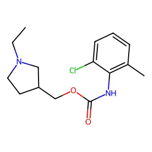 (1-ethylpyrrolidin-3-yl)methyl N-(2-chloro-6-methylphenyl)carbamate structure