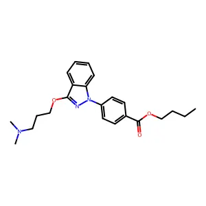 butyl 4-[3-[3-(dimethylamino)propoxy]indazol-1-yl]benzoate structure