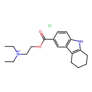 Carbazole-3-carboxylic acid, 5,6,7,8-tetrahydro-, 2-(diethylamino)ethyl ester, hydrochloride structure