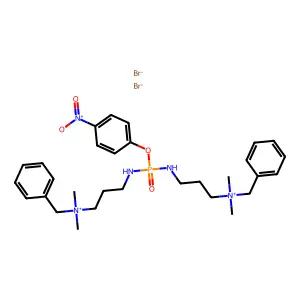 (Phosphinicobis(iminotrimethylene))bis(benzyldimethylammonium bromide) p-nitrophenyl ester structure