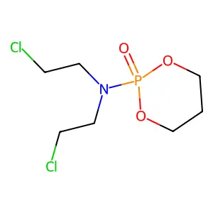 N,N-bis(2-chloroethyl)-2-oxo-1,3,2lambda5-dioxaphosphinan-2-amine structure