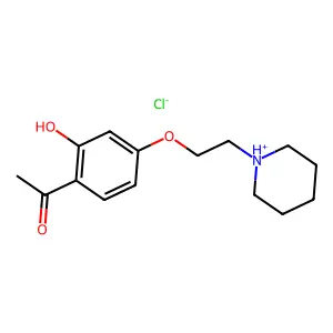 Acetophenone, 6'-hydroxy-4'-(2-(piperidino)ethoxy)-, hydrochloride structure