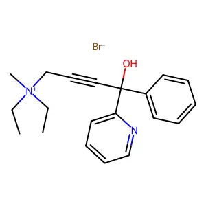 diethyl-(4-hydroxy-4-phenyl-4-pyridin-2-ylbut-2-ynyl)-methylazanium bromide structure