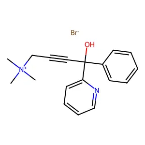 (4-hydroxy-4-phenyl-4-pyridin-2-ylbut-2-ynyl)-trimethylazanium bromide structure