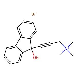 3-(9-hydroxyfluoren-9-yl)prop-2-ynyl-trimethylazanium bromide structure
