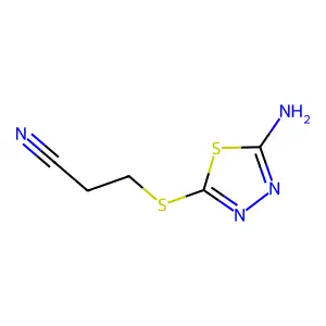 3-[(5-amino-1,3,4-thiadiazol-2-yl)sulfanyl]propanenitrile structure