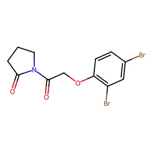 1-[2-(2,4-dibromophenoxy)acetyl]pyrrolidin-2-one structure