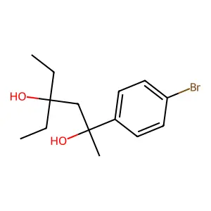 2-(4-bromophenyl)-4-ethylhexane-2,4-diol structure
