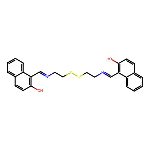 1-[2-[2-[(2-hydroxynaphthalen-1-yl)methylideneamino]ethyldisulfanyl]ethyliminomethyl]naphthalen-2-ol structure