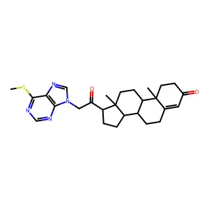 10,13-dimethyl-17-[2-(6-methylsulfanylpurin-9-yl)acetyl]-1,2,6,7,8,9,11,12,14,15,16,17-dodecahydrocyclopenta[a]phenanthren-3-one structure